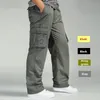Мужчины грузовые брюки мужчина в целом свободные рабочие брюки военные армии зеленый плюс размер 4xL 5xL 6xL рабочие хаки длинные мешковатые штаны 201118