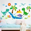 [SHIJUEHEZI] Cartoon Dinosaur Animals Wall Stickers DIY Coconut Tree Mural Decals for Kids Room Baby Bedroom Home Decoration 201130