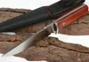 Couteau de chasse droit de survie de haute qualité 9CR18Mov Satin Drop Point Blade Full Tang Palissandre Poignée Couteaux à lame fixe avec gaine en nylon