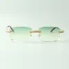 Bezpośrednie projektant sprzedaży okulary przeciwsłoneczne 3524026 z diamentowymi szklankami świątyń metalowych, rozmiar: 18-140 mm