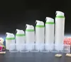 120 ML en plastique pompe à bouteille sans air bord vert pour lotion/sérum/crème solaire anti-UV/fond de teint/émulsion/sérum contenant
