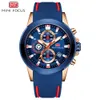 Minifocus Chronograph Mens Watches Brand Luxury Sport Date Date Quartz Silicone Wristwatches Waterproof Men Work Watch Man T200815