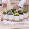 Vasos de cerâmica Bonsai Pots Atacado Mini Flowerpots de Porcelana Branco Fornecedores para Semear Suculento Indoor Home Berçário Plantadores Sea Shipping HWB1706