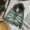 Designer-Women's Jacket 90% Duck Down Jackets Women Short Puffer Coat Thick Female Parkas Real Fox Fur Collar Ladies Feather Clothes