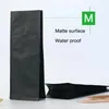 Storage Bags 16pcs 1/2 Pound 250g Matte Black Coffee Bean One Side Degassing Valve Packaging Bag Block Bottom Stand Up Pouch