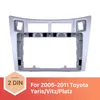 Cadre d'autoradio argenté 9 pouces pour 2005 2006 2007 2008 2009-2011 Toyota Yaris/Vitz/Platz Kit de panneau de garniture de tableau de bord Audio
