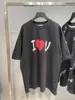 Balencaigas модный модный бренд Италия Бренд мужские футболки печать Tanabata Iou Love Black Courne шеи парижские любовники с короткими рукавами