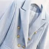 HIGH QUALITY Newest 2020 Designer Blazer Women s Long Sleeve Double Breasted Metal Lion Buttons Blazer Jacket Outer S XXXL LJ200911