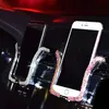 Support universel pour téléphone portable avec clip de fixation pour grille d'aération de voiture en cristal pour téléphone
