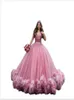 Puff Sweet 16 Pink Quinceanera Dress Off Flush Ruched Ball Change 15 Платье Prom Progers Vestido de 15 Anos Quincean Платья