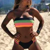 I X Sexig hög midja bikinis 2020 Mujer Bandeau Swimsuit kvinnligt nät se genom bikini set baddräkt Summer Swimming Suit T200708