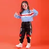Ny höstflicka hip-hop jazz dans kostym tidvatten barnkläder tjejer kostym hip-hop cool tjej ungdom topp + byxor + väst 6-15y
