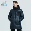 Giacca casual con cappuccio da uomo di alta qualità ICEbear nuovo cappotto invernale in cotone di media lunghezza abbigliamento da uomo di marca MWD20923I 201023