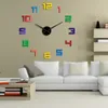 カラフルな数字フレームレスDIYの壁掛け時計レインボーカラージャイアントウォッチ色相手のArylic DIYビッグ数の家の装飾時計LJ201211