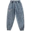 Frühling Neue Teenager Jungen Jeans Hosen Kinder Kleidung Beiläufige Lose Denim Hosen 4-16Yrs Kinder Streetwear Alle-spiel Kleidung1