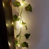 Błyskawiczne LED Ivy Vine String Lights lub bateria LED liść Garland Święta na domowe światła ślubne LJ201018328T