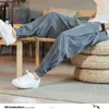 Sinicism Store Black White Striped Men Harem Pants Fashion Man Casual Loose Pants Cotton Linen Manliga byxor 5xl 201128