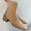 KemeKiss Frau Kurze Stiefel Echtes Leder Quadratische Ferse Frau Stiefeletten Mode Warme Frauen Winter Schuhe Schuhe Größe 3341 201103