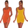 مثير المرأة السروال القصير الصلبة ارتداءها وزرة الصيف bodycon حمالة بذلة عارية الذراعين dungarees امرأة playsuit t200704