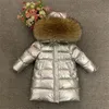 Children's Clothing Down jacket Boys and girls fur collar with long thick coat 2-12 years old LJ201124