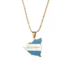 Emalj Nicaragua Map Flag Pendant Halsband Silverguldfärgsmycken Nicaraguan Jewellery