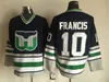 Men Retro Hartford Whalers Jersey Hockey 9 GORDIE HOWE 10 Ron Francis Ray Ferraro 5 Ulf Samuelsson Pat Verbeek Kevin Dineen 1 Mike Liut DAVE TIPPETT Sewn Green