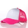 Cappelli da camionista per bambini 5 pannelli Cappelli da sole in bianco Berretti da baseball in rete Sport estivi regolabili per bambini Cappellini da baseball