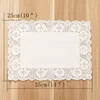 Papier dentelle napperons rectangle 30x40cm 25x35cm blanc décoratif vaisselle napperons gâteau emballage papier tampons tapis 100pcs T200415