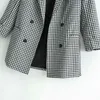 Новое прибытие XQ9-60-9031 Европейский и американский модный черный и белый проверенный костюм куртка 201210