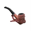 Madeira clássica fez fumar tubo barbudo homem velho com alça longa e boca plana erva seca do tabaco Burés