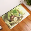 Tapis anti-dérapant en flanelle tapis Totoro chat animal mignon imprimé tapis rectangulaire 40 * 60cm paillassons d'entrée lavable cuisine sol salle de bain