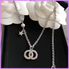 Femmes Mode Collier Silver Star Diamants Colliers Luxurys Bijoux Pendentif Accessoires Designers Chaîne Perle Dames Pour La Fête D221136F