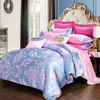 Ensemble de literie en soie, Jacquard doré, coton, King, Queen Size, en dentelle, housse de couette en Satin, oreiller en lin, drap de lit, Textile de maison, nouvelle collection