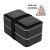 Lunch Box portatile rettangolare Doppio materiale plastico per la salute Bento Box 1200ml Microonde Stoviglie Contenitore per alimenti Pranzo T200530