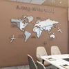 3D世界地図の壁のステッカーアクリルのソリッドカラークリスタルベッドルームの壁リビングルームの教室のステッカーオフィスの装飾のアイデア220315