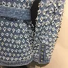 Vintage blå denim jacka med bälte midja rippade hål kvinnor kappa 2019 höst långärmade fickor streetwear ny t200319