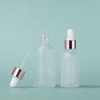 10 teile/los Rose-Goldene Nachfüllbare Tropfflasche Matt Essenz Öl Glas Aromatherapie Flüssigkeit Tropfen für Pipette Flaschen