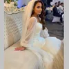Robes de mariée vintage grande taille robes arabes Aso Ebi robe de mariée sirène scintillante manches longues robe de mariée pas cher vestido de noiva