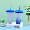 Yaratıcı plastik Straw fincan kahve Tumbler Seyahat Soğuk Bardaklar PP malzeme ısıya hassas renk fincan T9I00640 değişen