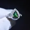 Dames Bruiloft Mode Edelsteen Verlovingsringen Voor Vrouwen Sieraden Gesimuleerde Diamond Princess Party Ring
