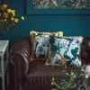 DUNXDECO Poszewka na poduszki Dekoracyjne Poszewka na Poduszkę Artystyczne Antyczne Ptak Flora Luksusowy Velvet Tassel Sofa Krzesło Pościel Coussin 20119