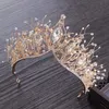 Барочная хрустальная золотая корона для девочек свадебные аксессуары для волос драгоценные камни свадебные тиара невеста волосы женские головы принцессы ювелирные изделия T200108