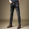 Jeans pour hommes hommes stretch noir mode pantalon crayon coupe régulière pantalon en denim de style coréen