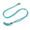 Favor Hand-woven Necklace Wax Line Cord Woven Pendants DIY Jewelry Crafts with Wooden Beads Women Neck Decoration 8 Colors F0125