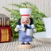 6PCS Christmas Nutcracker Decoration 10cm Wooden Nutcrackers Soldier Creative Xtmas Gift Pendant Puppet For Child WVT1133