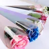 20pcs / set única flor Embalagem saco de plástico transparente Flor Wrapping Paper Dia dos Namorados Rose Opp florais Embalagem Sacos