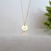 925 Silver Name Necklace Handmade Rose Gold Coins Choker 7mm Pendant Collier Femme Kolye Collares Jewelry Boho Women Necklace Q0531