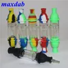 Smoking Silicone Oil Rigs hookah Nectar with Titanium Nail Multi Colors Silicone Glass dab Rig water bong Factory Direct Price DHL