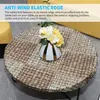 Amerikaanse stock tafelkleed ronde vinyl flanel backed tafel cover elastische rand tafelkleed voor 37-55 "tafel A25
