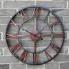 47см 3D круговые ретро римские настенные часы кованые полые железные старинные большой немой декоративные настенные часы дома украшения стены T200616
